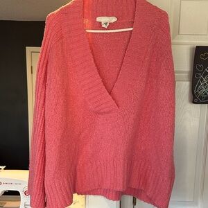 H&M Women's Coral V-Neck Sweater